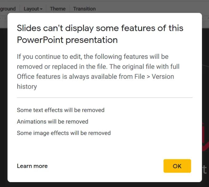 Cách chuyển đổi bản trình bày PowerPoint sang slide của Google 9 Cách chuyển đổi bản trình bày PowerPoint sang slide của Google