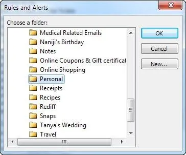 Tự động di chuyển email vào các thư mục trong Outlook bằng Rules 7 thư mục quy tắc và cảnh báo