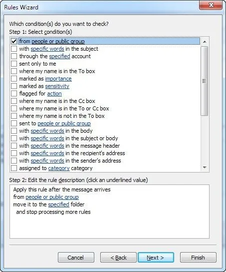 Tự động di chuyển email vào các thư mục trong Outlook bằng Rules 5 thuật sĩ quy tắc
