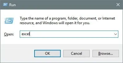 Cách mở nhiều phiên bản của Excel 6 chạy excel
