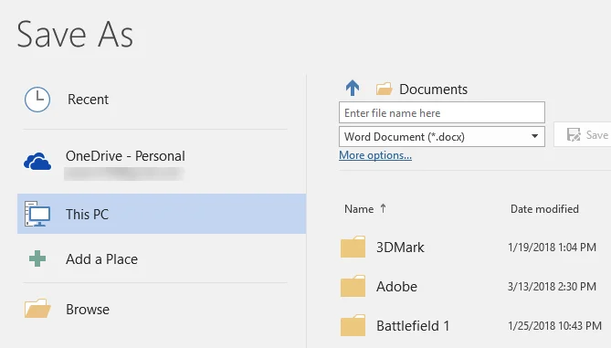 Lưu tệp MS Office vào PC cục bộ thay vì OneDrive 3 Lưu tệp MS Office vào PC cục bộ thay vì OneDrive