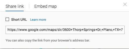 Thêm chỉ đường lái xe của Google Maps vào trang web của bạn 4 chia sẻ bản đồ liên kết