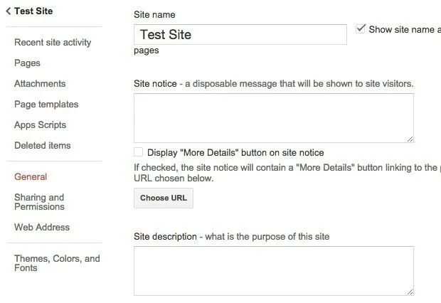Cài đặt Trang web