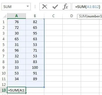 Sử dụng các hàm tóm tắt để tóm tắt dữ liệu trong Excel 6 tổng phạm vi tế bào