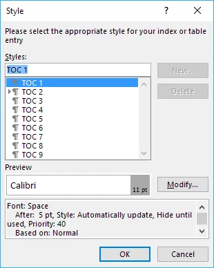 Nhanh chóng thêm mục lục vào tài liệu Word 11 toc phong cách từ