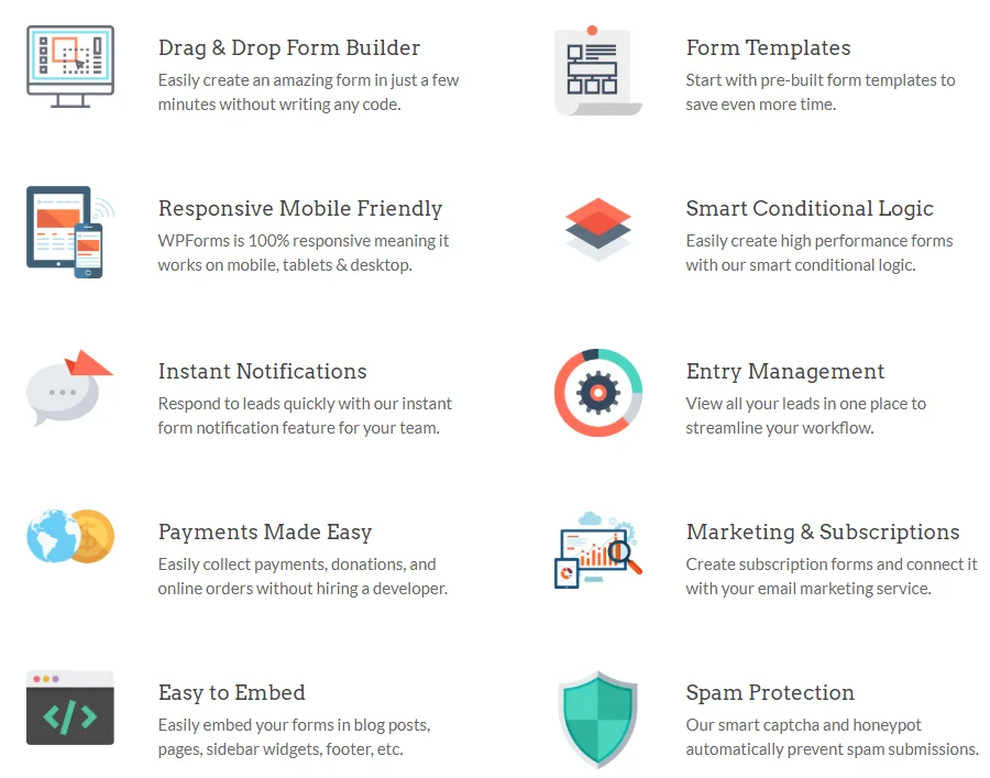 tính năng WPForms Pro