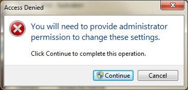 Tạo Google Chrome Chế độ ẩn danh Chế độ tắt 7 truy cập uac bị từ chối