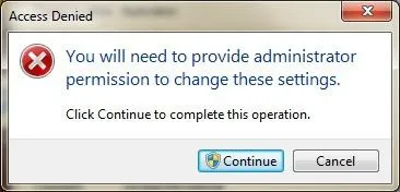 truy cập uac bị từ chối