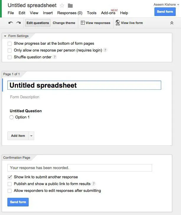 Cách tạo Khảo sát trực tuyến miễn phí bằng Google Docs 5 tờ mẫu không có tiêu đề