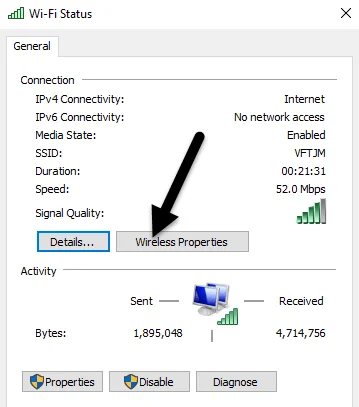 Cách xem mật khẩu WiFi đã lưu trên Windows 7, 8 và 10 4 thuộc tính không dây