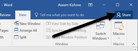 Cách chia sẻ hoặc cộng tác trên một tài liệu Word với người khác 1 nút chia sẻ từ