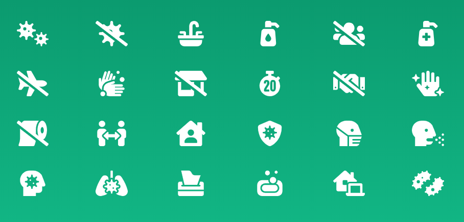 COVID-19 Free Awareness Icons