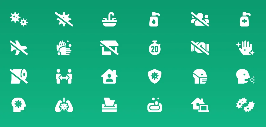 COVID-19 Free Awareness Icons