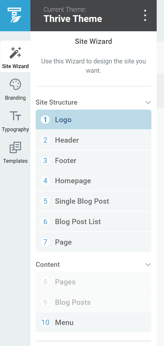 Theme Options - Thrive Theme Builder