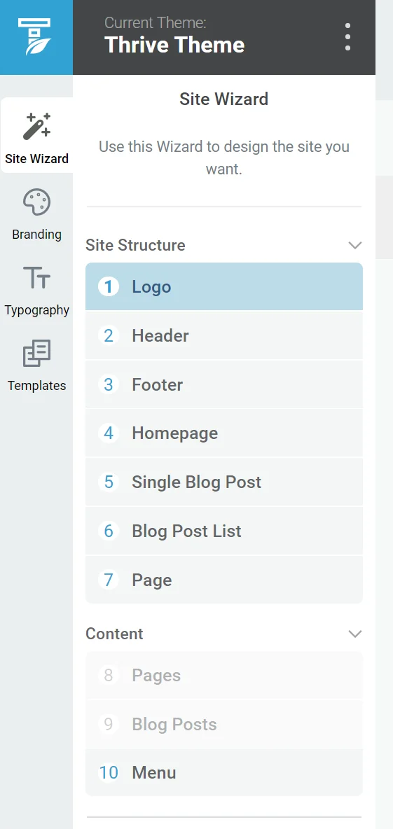 Theme Options - Thrive Theme Builder