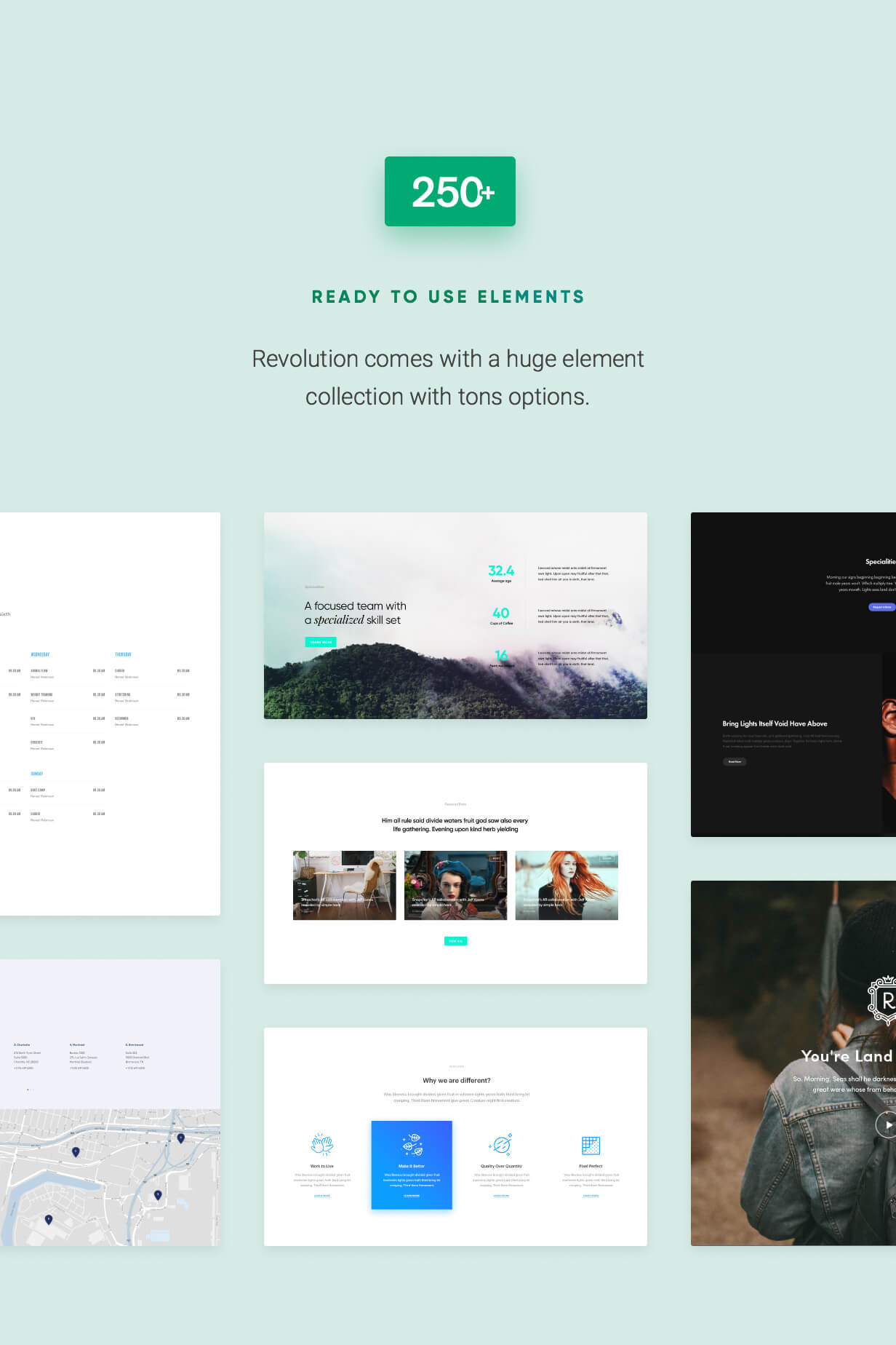 Tính năng Revolution - Creative Multipurpose WordPress Theme