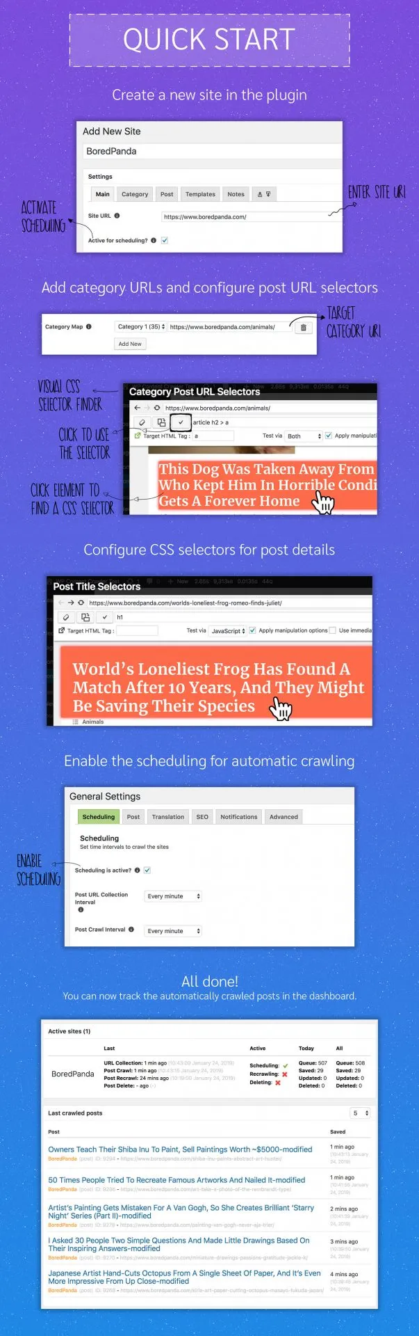 Tính năng WP Content Crawler