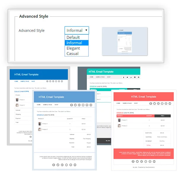 Tính năng YITH WooCommerce Email Templates Premium Plugin