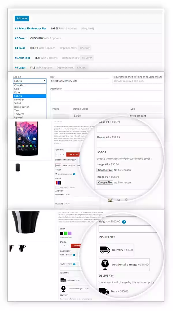 Tính năng YITH WooCommerce Product Add-ons Premium