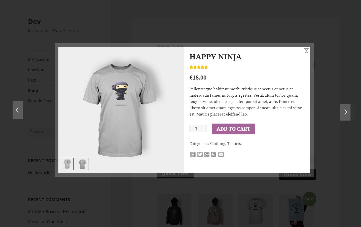 Tính năng YITH WooCommerce Quick View Premium