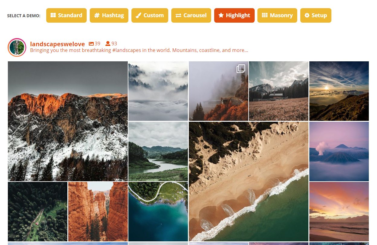 Tính năng cao cấp Instagram Feed Pro Plugin