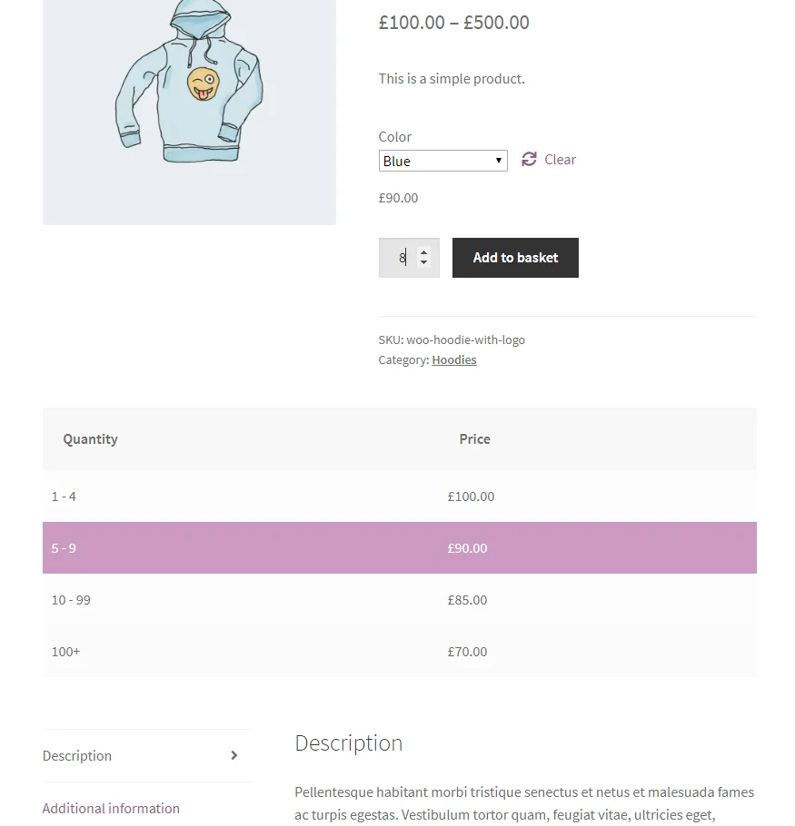 tính năng cao cấp WooCommerce Tiered Price Table Premium plugin