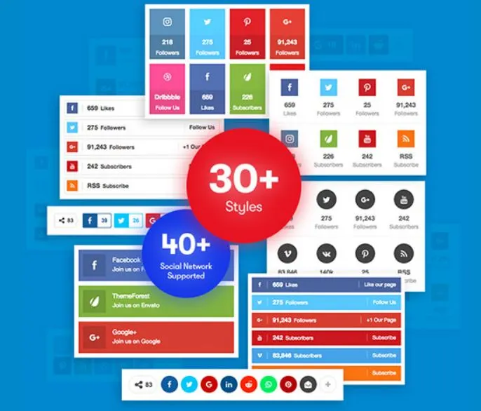 Advanced Social Counters & Share Buttons