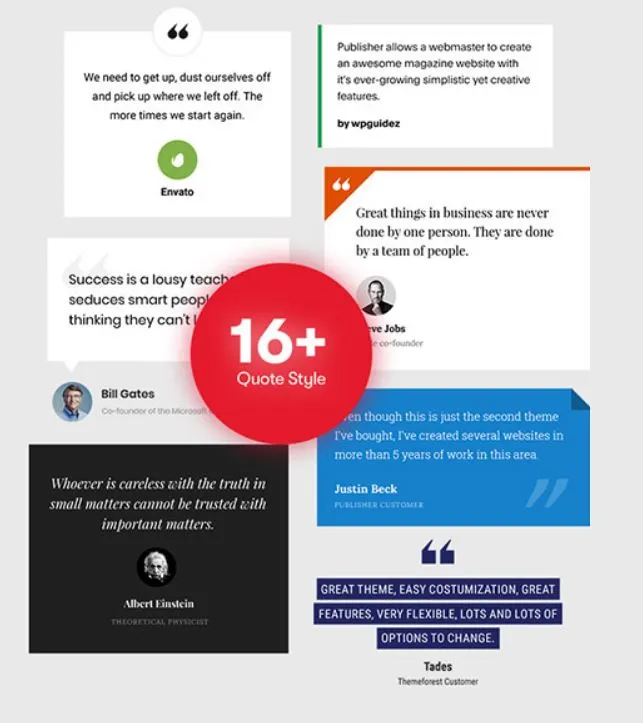 Blockquote Pack - Publisher WP Theme