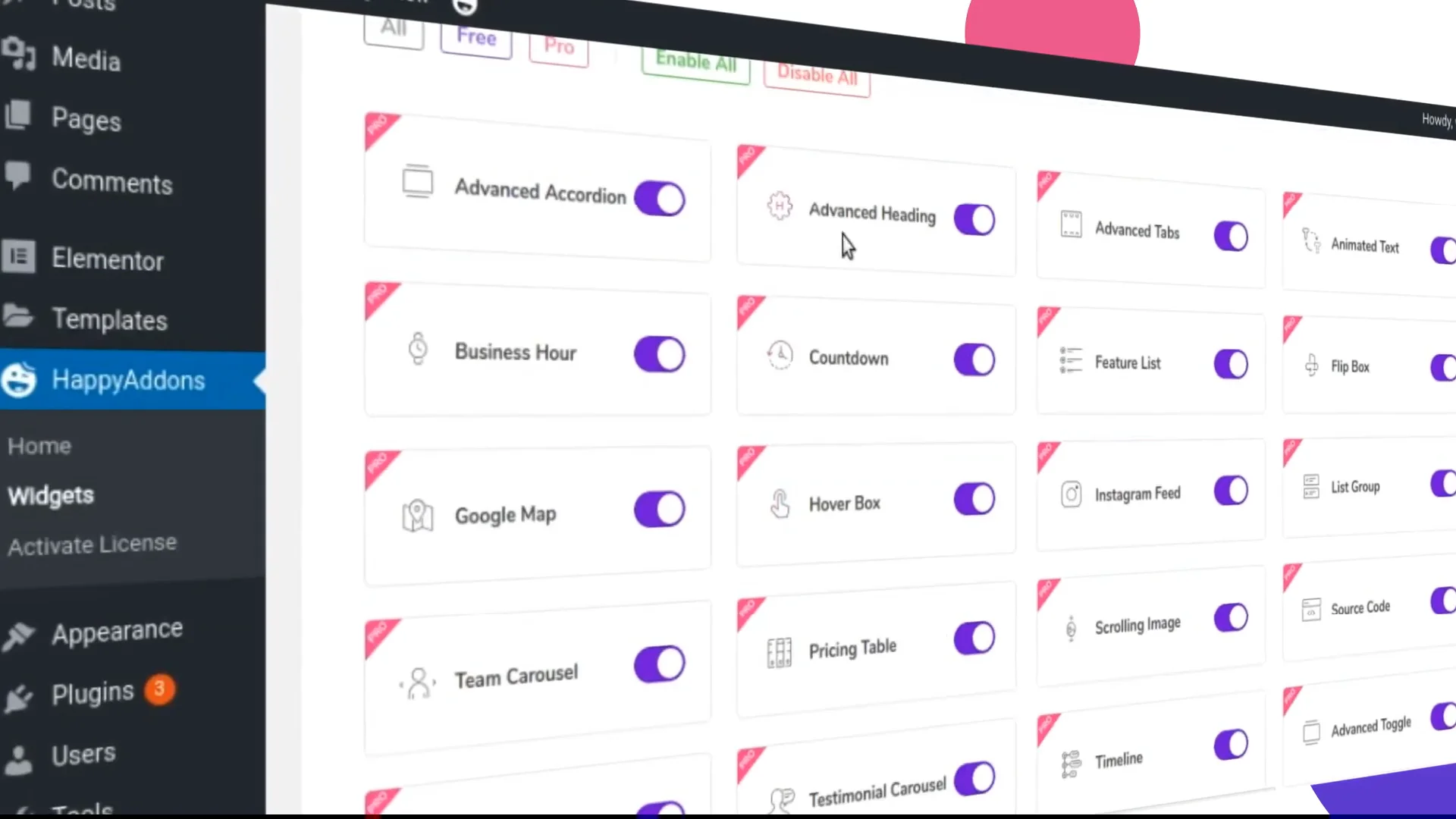 Tính năng Happy Elementor Addons Pro