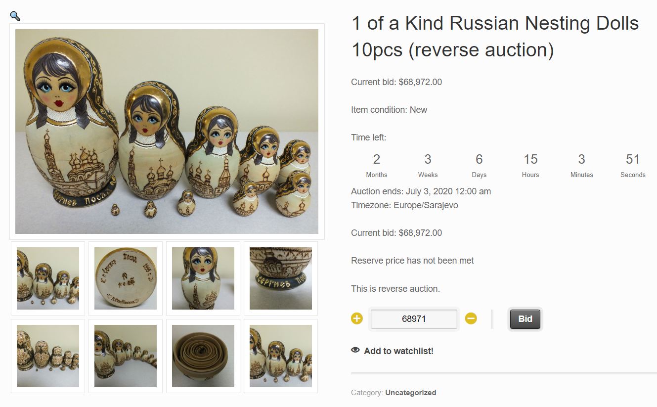 Tính năng WooCommerce Simple Auctions