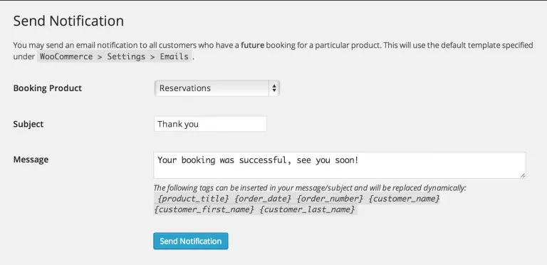 bookings keepintouch - WooCommerce Bookings