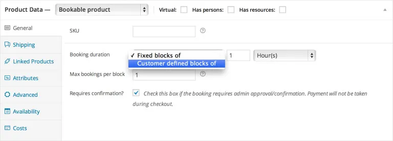 customers - WooCommerce Bookings