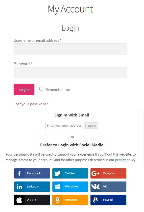 WooCommerce Social Login - WordPress Plugin