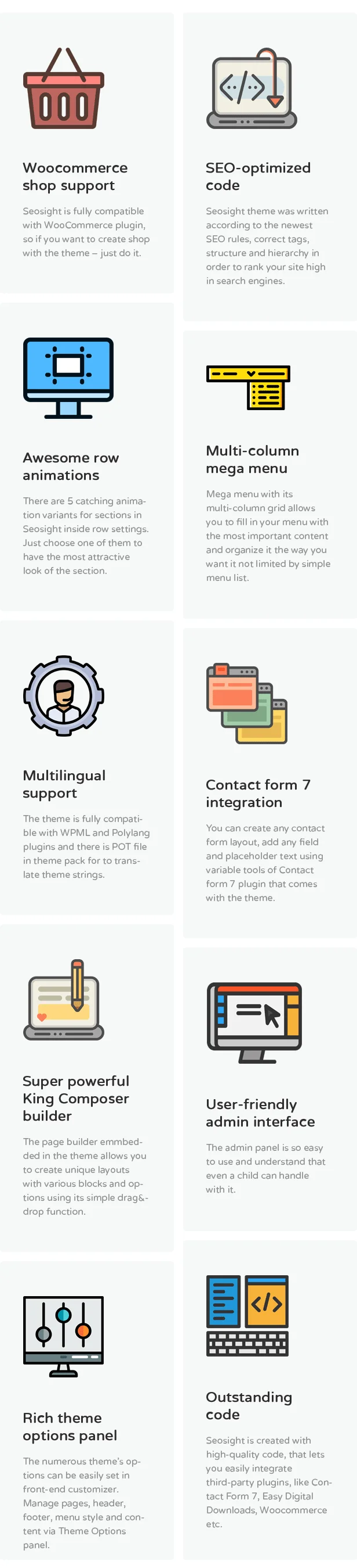 Các tính năng chủ đề chính