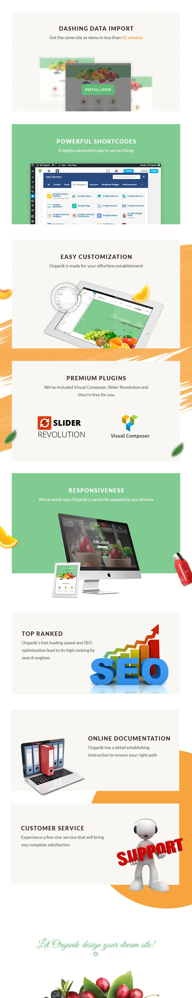 Thực phẩm hữu cơ WordPress Theme - Công cụ chức năng
