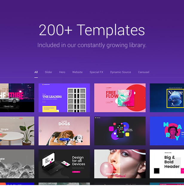 200+ Templates Slider Revolution Responsive WordPress Plugin