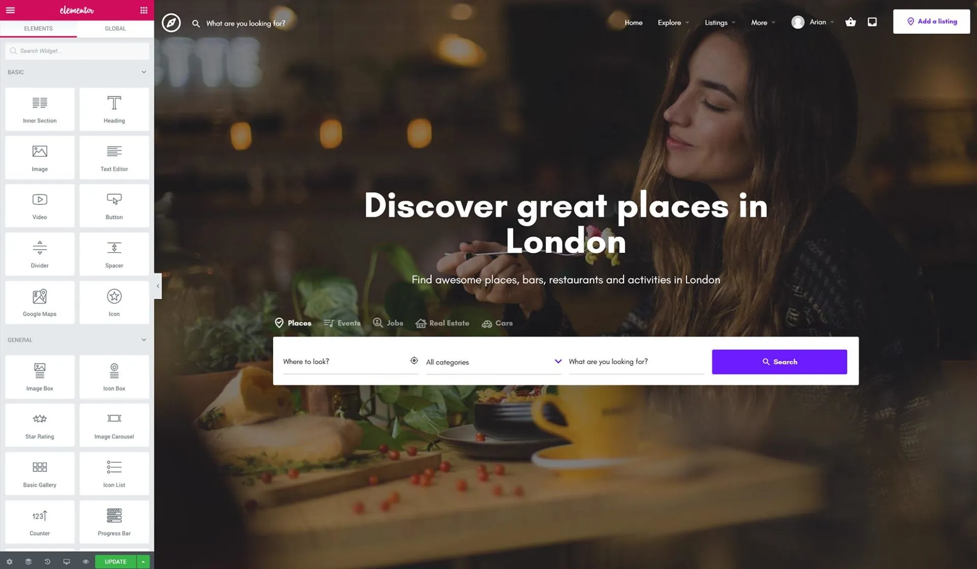 Elementor page builder​