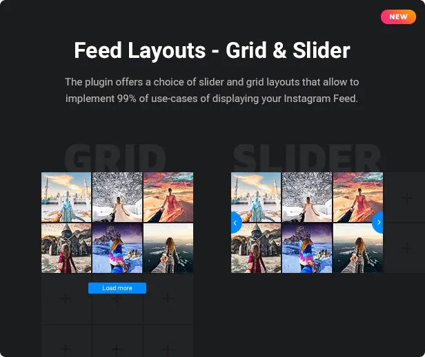Feed Layouts - Grid & Slider