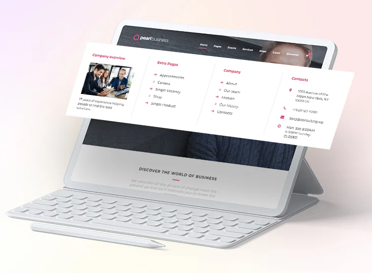 Pearl v3.3.2 - Multipurpose & Corporate Business WordPress Theme 3 Mega Menu Options