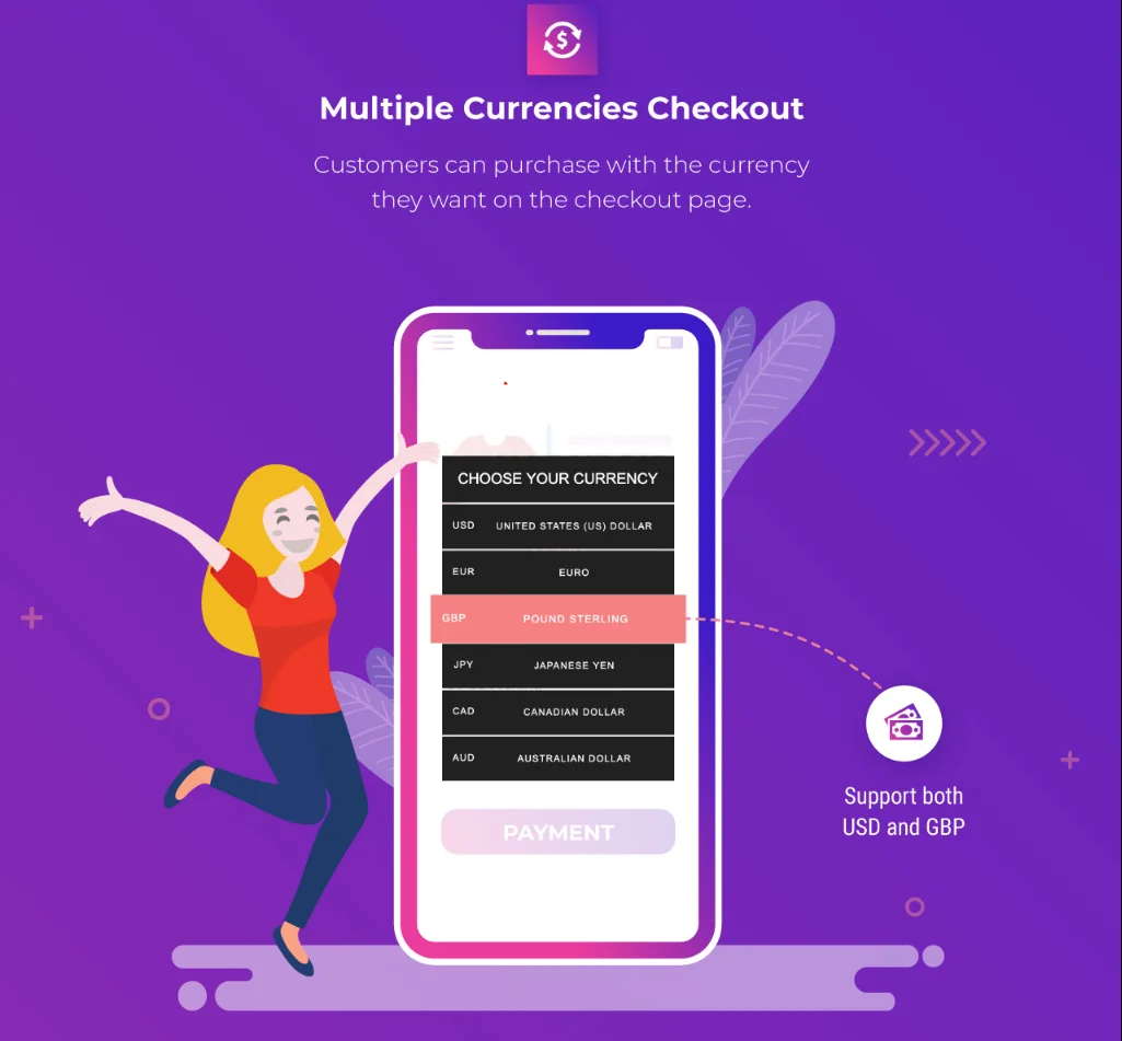 WooCommerce Multi Currency - Multiple currencies checkout
