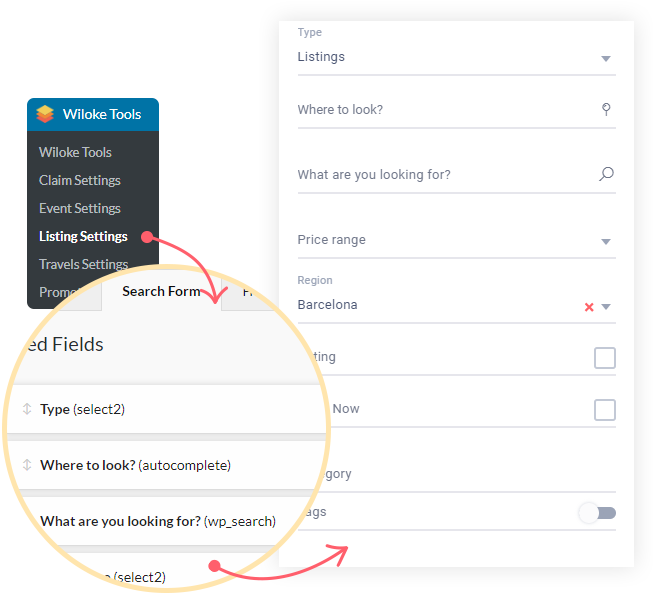 Advanced search filters