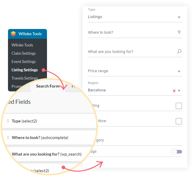 Advanced search filters