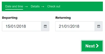 Calendarista - Booking a round trip