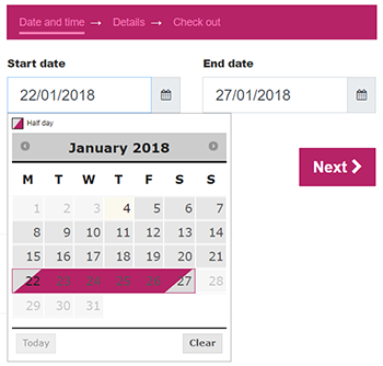 Calendarista - Changeover days booking