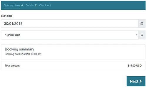 Calendarista - Timeslots with padding