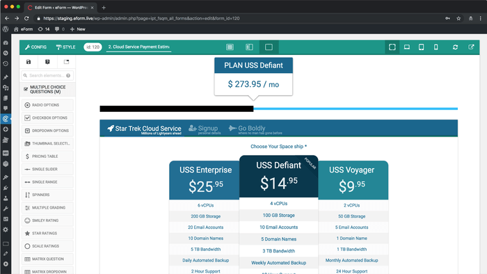 Payment and cost Estimator