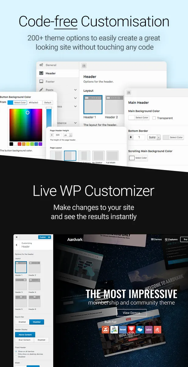 Tùy chỉnh không cần mã