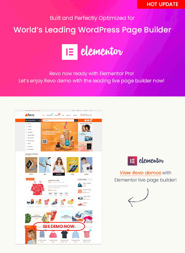Elementor Sẵn sàng trong Revo Đa dụng tốt nhất WooCommerce Theme