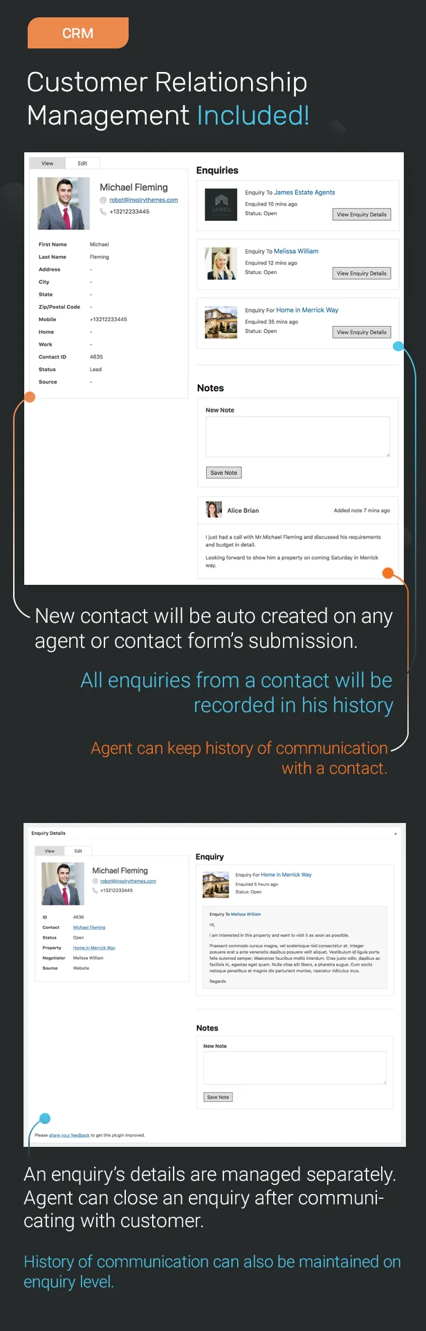 Includes Customer Relationship Management for free