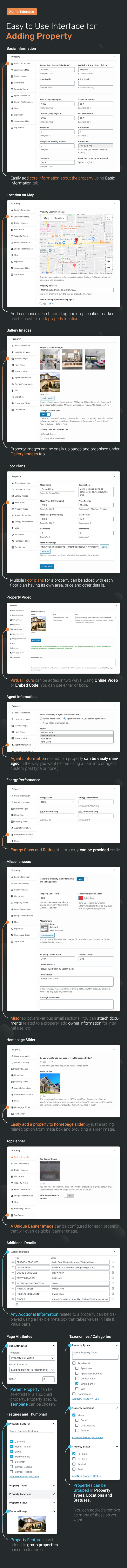 Easy to Use Interface for Adding Property